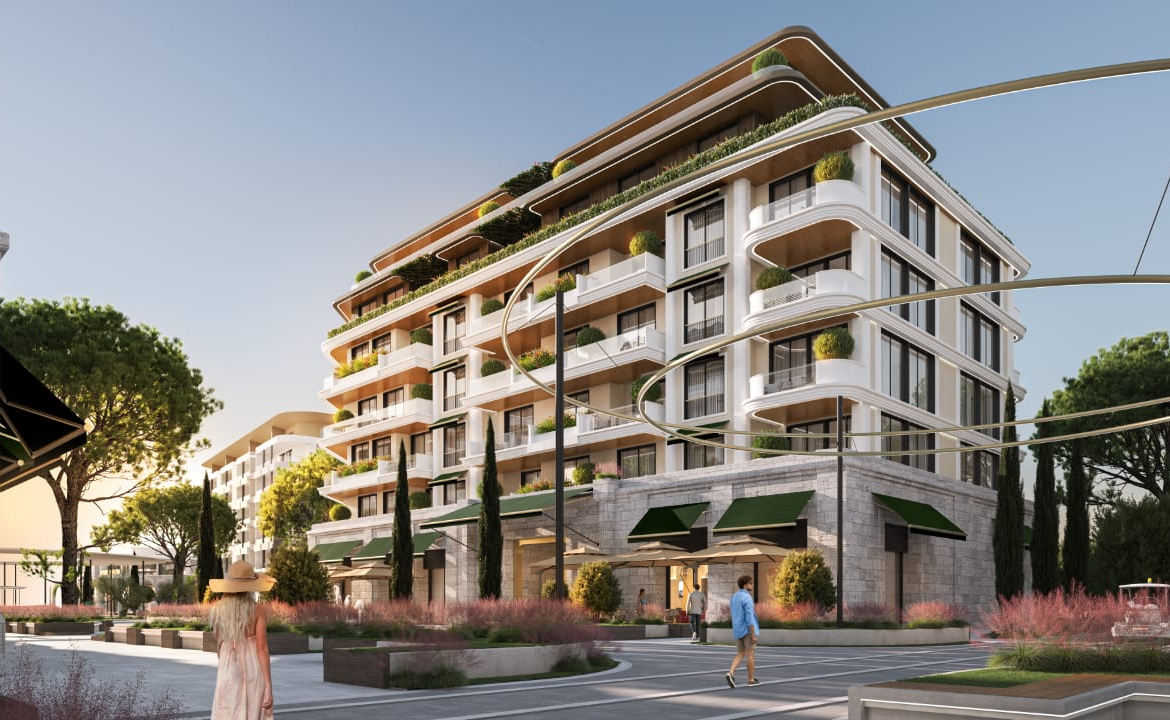 Welcome to the longest sandy beach on the Adriatic. Here, at the foot of the mountains and right by the sea, Porta Rai Beachfront Hotel & Residences offers an enhanced lifestyle and luxurious details that will forever change the way you see pleasure and relaxation. Porta Rai Beachfront Hotel & Residences is designed to have it all: It has 300 meters of private beach and spans 10 hectares. You are surrounded by almost untouched nature: a lake, a park and green oases connected by paths that lead into the central square and to a unique beach promenade. Seven pools offer everything you need to relax or unwind, as well as a mini golf course, basketball courts, tennis and padel courts, beach volleyball, children's karting and a pavilion for yoga and meditation You will always find your place. In addition to the lobby bar, there are seven restaurants, a beach club, three beach bars and a bar in the central square. Life is really celebrated here: Large public events take place in the main square, and your more intimate celebrations can be organized in the park, on the beach or by the lake. If you wish, your little ones can have fun in the playground, on the go-kart track or in the Kids Club. Porta Rai Beachfront Hotel & Residences offers you a unique experience on the beach like never before. Violet Investment, montenegro investment, karadag yatirim