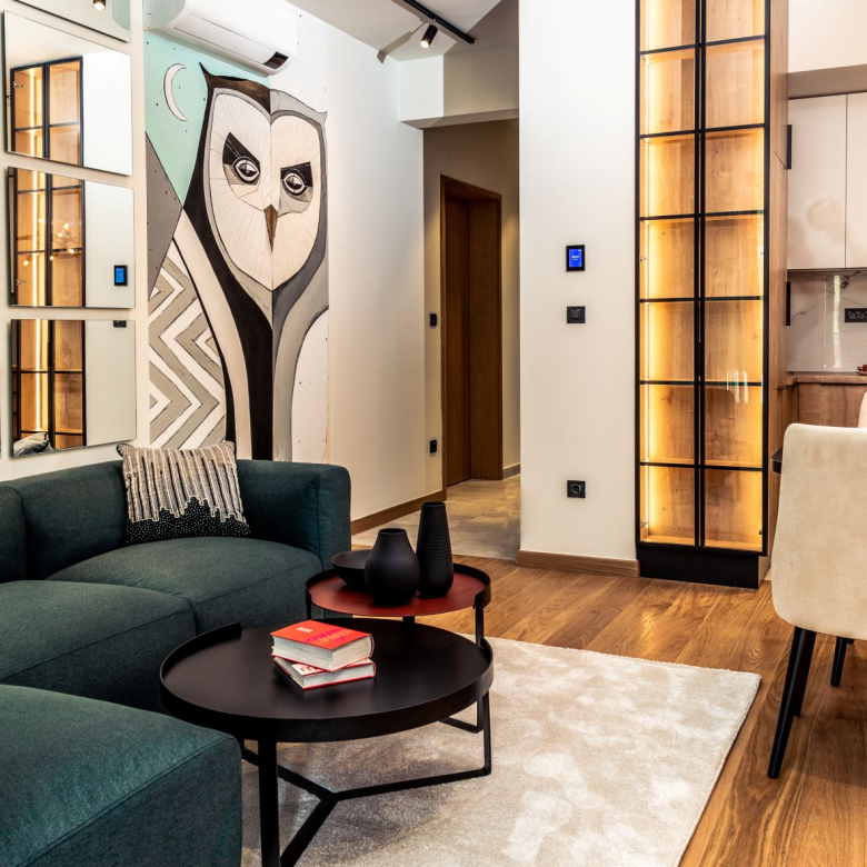 1-bedroom apartment Podgorica, Emerald Garden Residence, furnished apartment for rent, long-term rental Podgorica, city center apartment Montenegro, violet investment,montenegro real estate