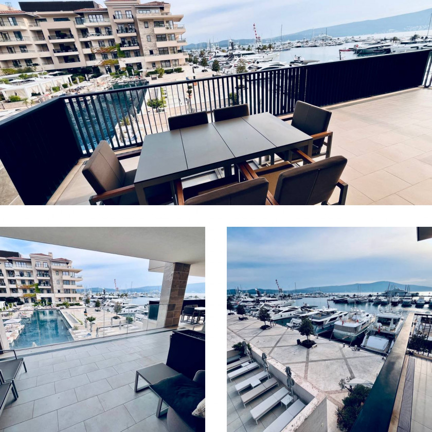 Porto Montenegro apartment for sale Luxury apartment Porto Montenegro Baia complex Porto Montenegro Regent Hotel residence Montenegro Seafront apartment Porto Montenegro, violet investment