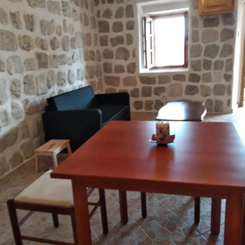 Perast 87 m2 apartment for sale, Bay of Kotor property, stone house apartment Montenegro, sea view terrace Perast, two bedroom Perast real estate, first-floor apartment Kotor Bay, historic stone home Montenegro, private property Perast, Section G clear title Montenegro