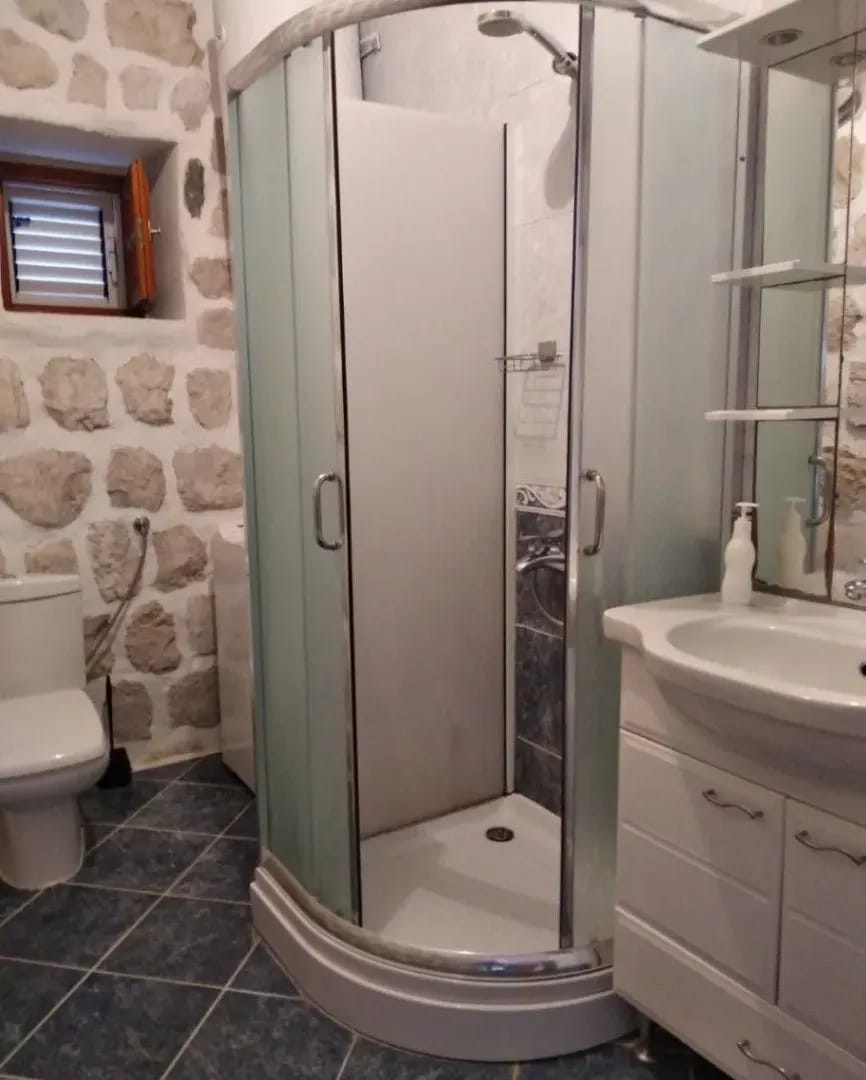 Perast 87 m2 apartment for sale, Bay of Kotor property, stone house apartment Montenegro, sea view terrace Perast, two bedroom Perast real estate, first-floor apartment Kotor Bay, historic stone home Montenegro, private property Perast, Section G clear title Montenegro