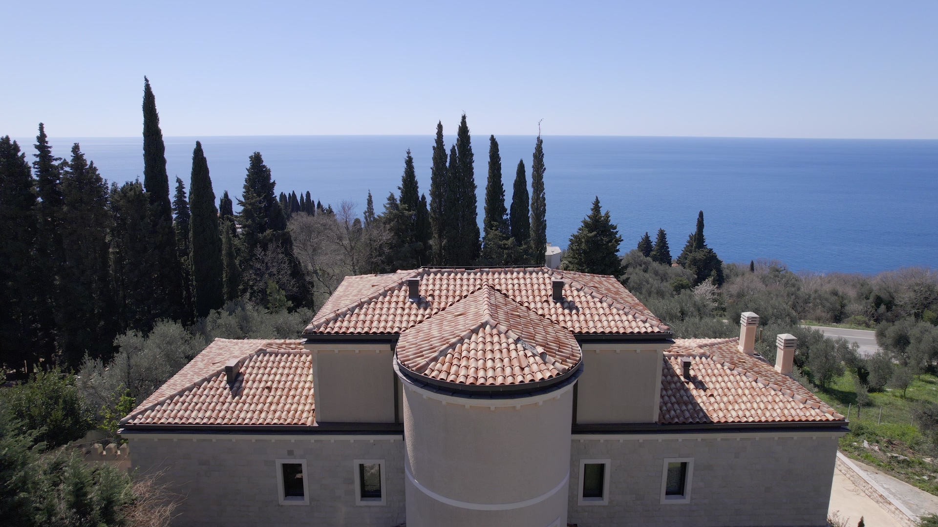 luxury villa for sale Adriatic, sea view villa Montenegro, 550 m2 villa with pool, bespoke Mediterranean villa, villa with hammam and saltwater pool, high end coastal property for sale, sea view estate 1400 m2 plot, luxury home with staff quarters, Devon & Devon bathrooms villa, villa with heated 12x6m pool, panoramic sea view master suite, Mediterranean garden with ancient trees, villa with summer kitchen and BBQ, cypress-lined driveway estate, exclusive coastal residence Montenegro, premium holiday home Adriatic, investment luxury villa Montenegro, four bedroom en-suite villa, private wellness villa for sale,violet investment, violet investment montenegro