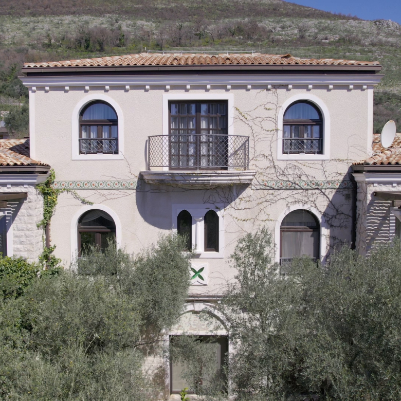 luxury villa for sale Adriatic, sea view villa Montenegro, 550 m2 villa with pool, bespoke Mediterranean villa, villa with hammam and saltwater pool, high end coastal property for sale, sea view estate 1400 m2 plot, luxury home with staff quarters, Devon & Devon bathrooms villa, villa with heated 12x6m pool, panoramic sea view master suite, Mediterranean garden with ancient trees, villa with summer kitchen and BBQ, cypress-lined driveway estate, exclusive coastal residence Montenegro, premium holiday home Adriatic, investment luxury villa Montenegro, four bedroom en-suite villa, private wellness villa for sale,violet investment, violet investment montenegro