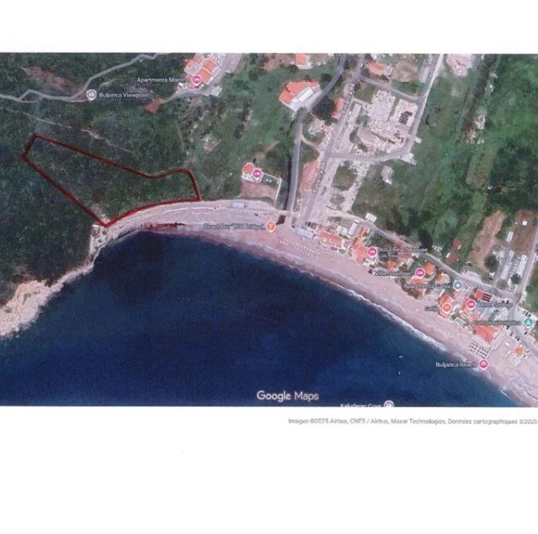 seafront land for sale Montenegro, Buljarica beachfront plot, 7642 m2 land with private beach, hotel development land Budva Riviera, aparthotel project Montenegro, urbanized seafront plot UTU, land with 150m private beach, investment land Adriatic coast, hotel resort land Buljarica, coastal development opportunity Montenegro, nekretnine Buljarica prodaja, građevinsko zemljište prvi red do mora, plac za hotel 148 soba, zemljište za aparthotel 50 apartmana, investiciono zemljište Crna Gora morе,violet investment, violet investment montenegro