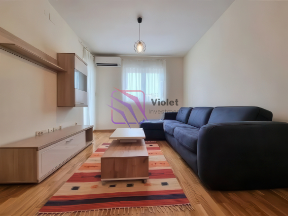 City Kej, Podgorica, two-bedroom apartment, 2 bedroom, 56 m2, 56 m², for sale, furnished, fully furnished, move-in ready, Zetagradnja, quality building, well maintained building, close to city center, near city centre, developing area, new MUP building, new residential complexes, new construction nearby, optional garage, garage space available, investment property, rental potential, central location, modern neighborhood, Podgorica real estate, apartment in Podgorica, violet investmentr