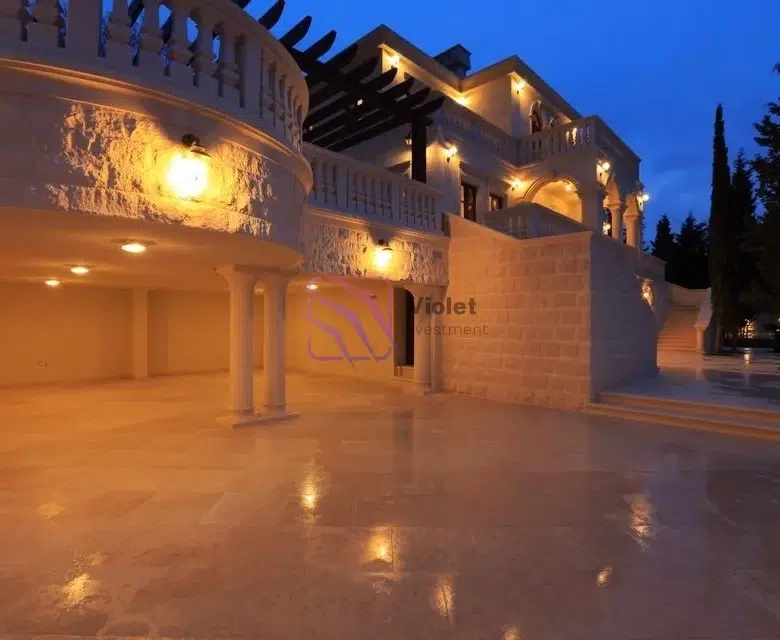 luxury villa for sale Sveti Stefan Montenegro, villa Budva Riviera sea view, cliffside villa Montenegro for sale, luxury property Budva Montenegro, villa with pool sauna hammam Montenegro, investment villa Budva Riviera, Adriatic luxury real estate Montenegro,violet investment