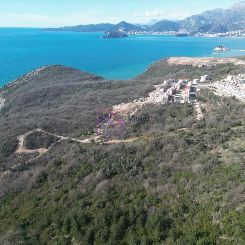land for sale Reževići Budva, building land Budva Riviera Montenegro, urbanized land Montenegro sea view, development land Budva Montenegro, villa project land Reževići, investment land Budva Montenegro, land near Drobni Pijesak beach, Montenegro coastal development land, real estate Budva Riviera land for sale, violet investment