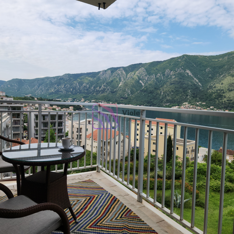 three bedroom apartment Dobrota Kotor sale, Buena Vista apartment Montenegro sea view, luxury apartment Bay of Kotor 75m2, property Dobrota Montenegro investment, renovated apartment Kotor sea view for sale,violet investment, dobrota, kotor