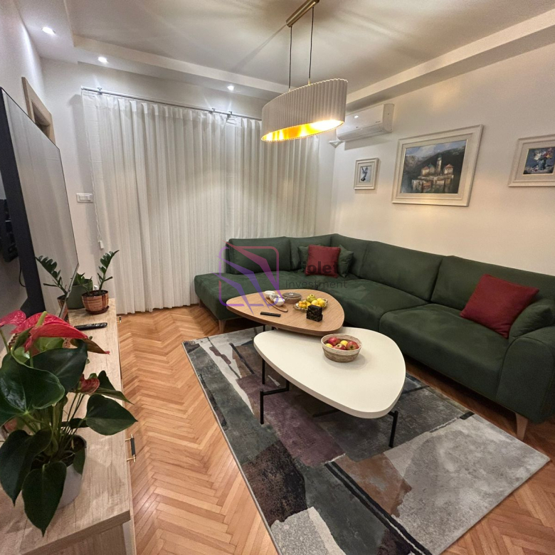 two bedroom apartment Stara Varos Podgorica sale, luxury apartment Podgorica city center 74m2, real estate Podgorica Montenegro furnished apartment, apartment near Sahat Kula Podgorica, property Stara Varos investment Montenegro,violet investment