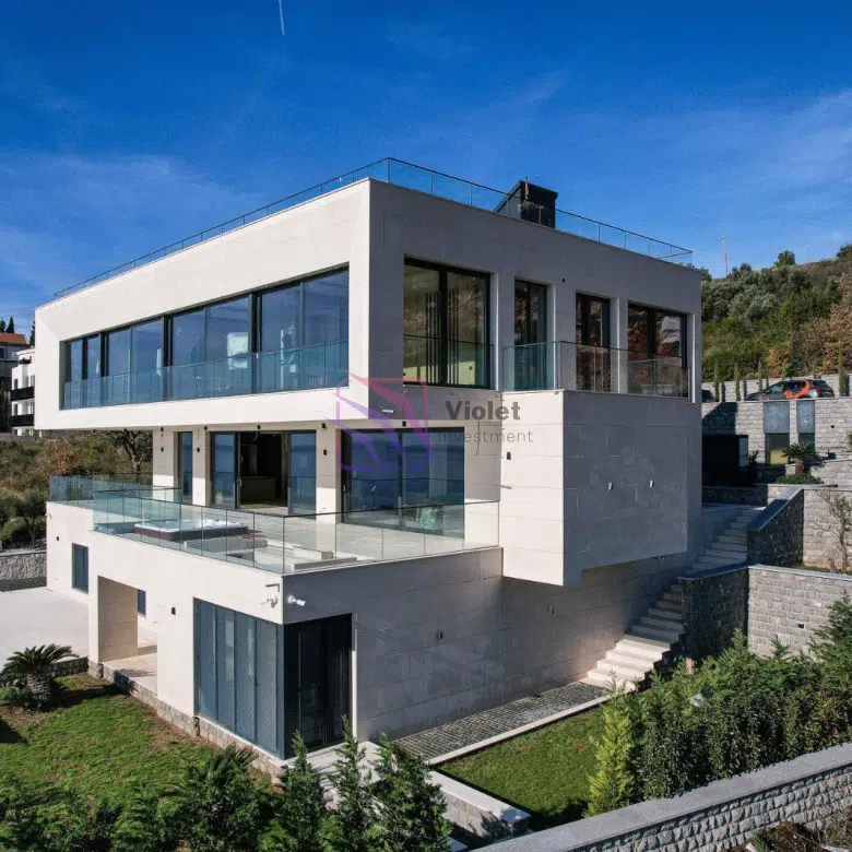 luxury villa Rezevici Montenegro, seafront villa Budva Riviera, luxury property Montenegro sea view, high end villa Montenegro investment, villa with pool Adriatic coast Montenegro, luxury real estate Budva Riviera Montenegro, violet investment