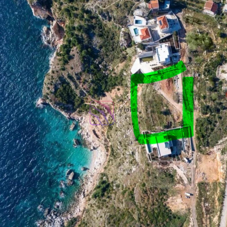 seafront land Rezevici Montenegro for sale, first line sea view land Budva Riviera, luxury villa plot Montenegro cliff property, development land Rezevici 2500m2, investment land Montenegro Adriatic coast, real estate Montenegro seafront plot,violet investment