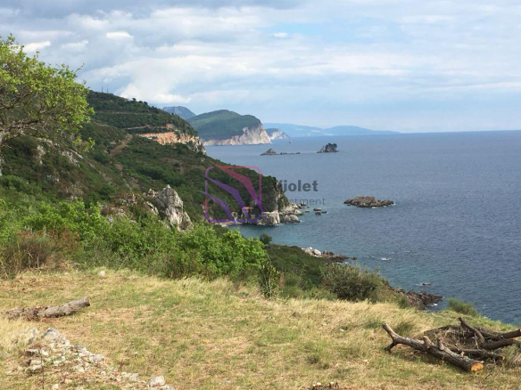 seafront land Rezevici Montenegro for sale, first line sea view land Budva Riviera, luxury villa plot Montenegro cliff property, development land Rezevici 2500m2, investment land Montenegro Adriatic coast, real estate Montenegro seafront plot,violet investment