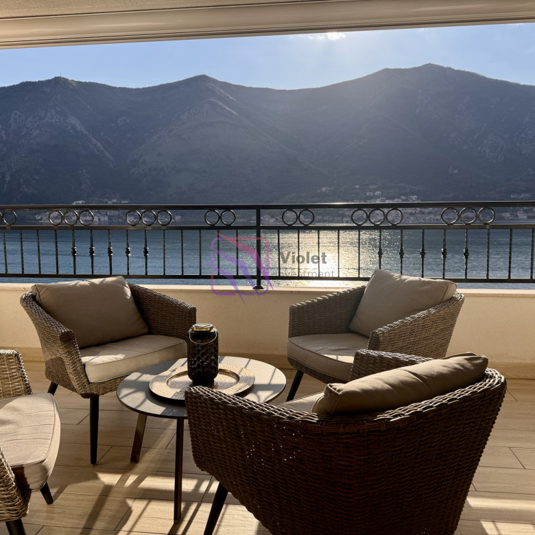 luxury apartment Dobrota Kotor sea view, apartment for sale Kotor Montenegro 85m2, property near sea Dobrota Montenegro, real estate Bay of Kotor luxury apartment, furnished apartment Kotor investment, apartment with garage Dobrota Montenegro,violet investment