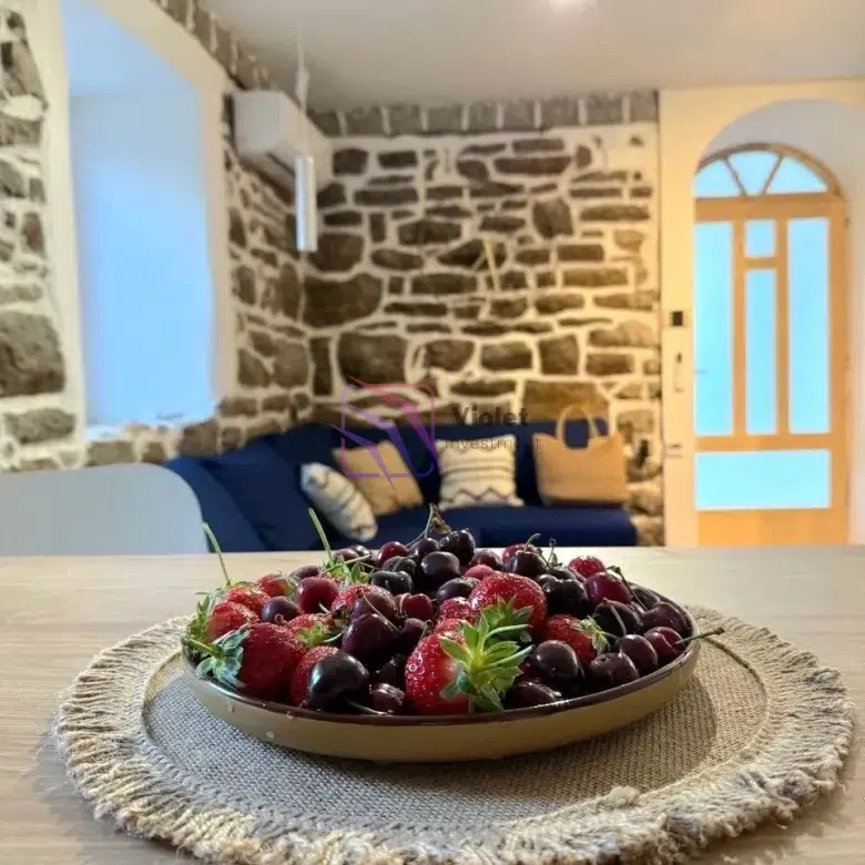 apartment for sale Herceg Novi Srbina yard, one bedroom apartment Herceg Novi 46m2 terrace, property Herceg Novi Montenegro investment, apartment with garden Herceg Novi, real estate Srbina Montenegro for sale, violet investment
