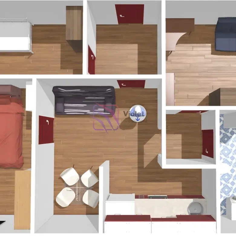 three bedroom apartment Podgorica center for sale, apartment near Karađorđev Park Podgorica, furnished apartment city center Montenegro, family apartment Podgorica 67m2, investment property Podgorica center, stone construction apartment Montenegro, apartment near Gorica Hill Podgorica, real estate Podgorica city center €139000.,violet investment