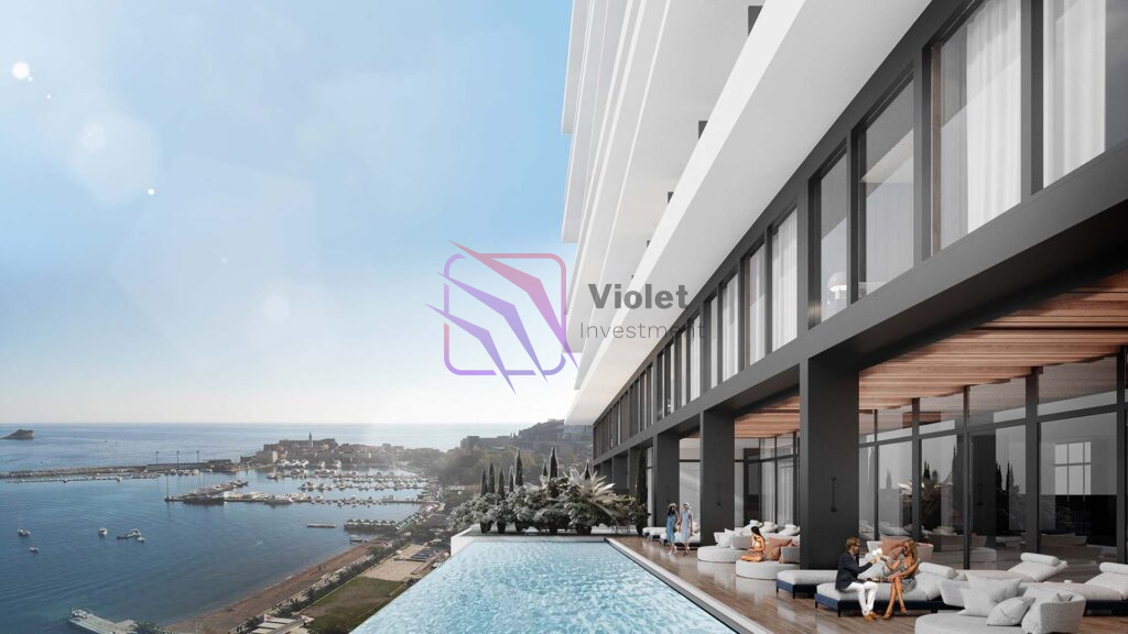 Radisson Collection Budva apartments for sale, hotel managed residences Montenegro Budva investment, luxury property Budva rental program Radisson, Montenegro real estate branded residences, Budva 5 star hotel apartments for sale,violet investment