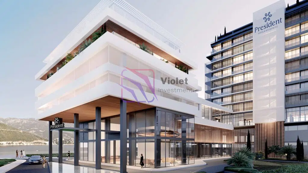Radisson Collection Budva apartments for sale, hotel managed residences Montenegro Budva investment, luxury property Budva rental program Radisson, Montenegro real estate branded residences, Budva 5 star hotel apartments for sale,violet investment