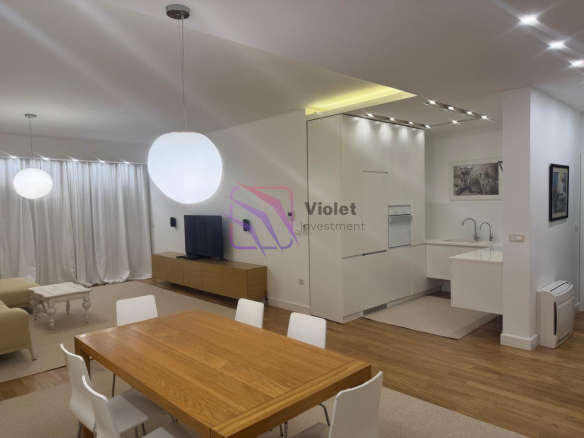 apartment for rent Budva center 2 bedroom, luxury rental Budva 108m2, long term rent Budva Montenegro apartment, modern apartment Budva near beach, real estate Budva rental central location,violet investment