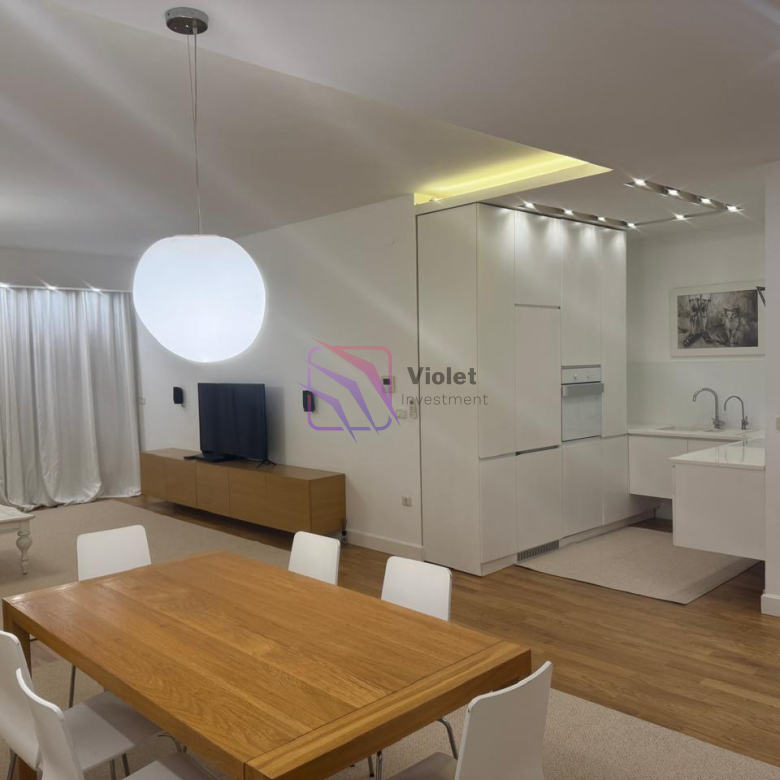 apartment for rent Budva center 2 bedroom, luxury rental Budva 108m2, long term rent Budva Montenegro apartment, modern apartment Budva near beach, real estate Budva rental central location,violet investment