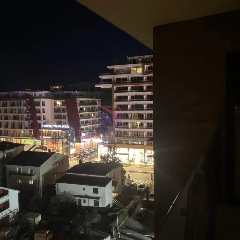 apartment for rent Budva center 2 bedroom, luxury rental Budva 108m2, long term rent Budva Montenegro apartment, modern apartment Budva near beach, real estate Budva rental central location,violet investment