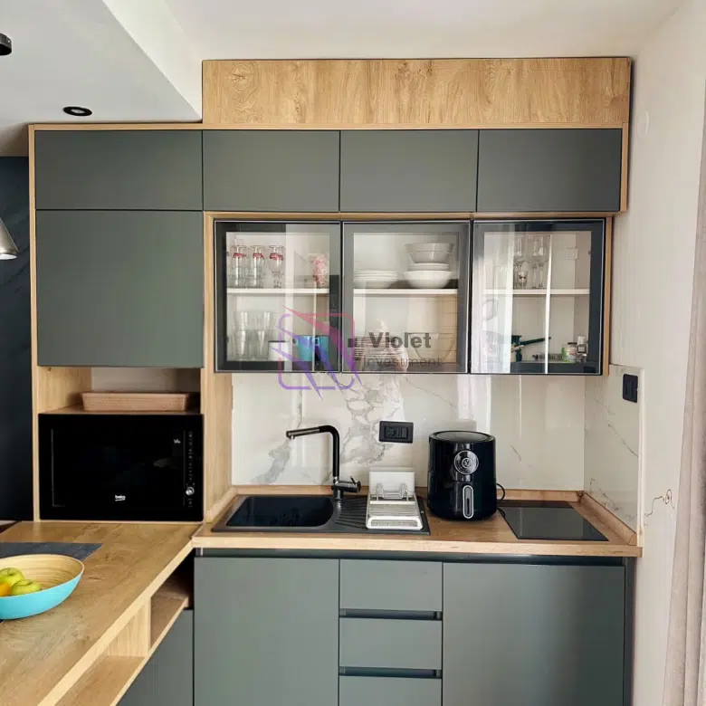 one bedroom apartment Budva Golubovina for sale, renovated apartment Budva with terrace, furnished apartment Budva investment property, apartment near schools Budva Montenegro, Golubovina real estate one bedroom apartment 33m2 with terrace,violet investment,budva
