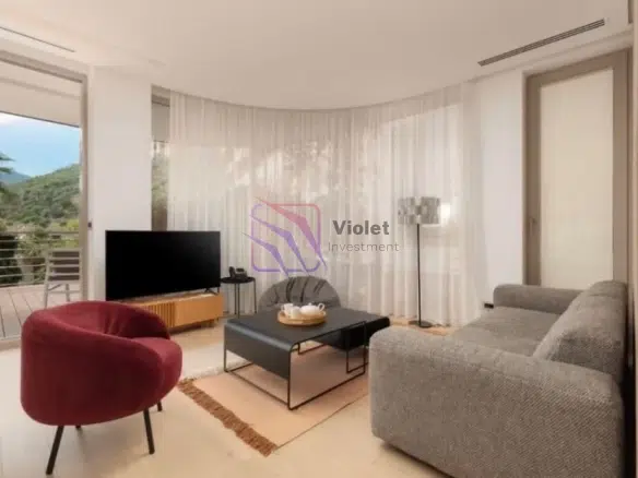 three bedroom apartment for sale Dukley Gardens, Dukley Gardens Garden Line apartment, luxury apartment Budva, garden apartment Montenegro, apartment with private garden Budva, Dukley Gardens property for sale, luxury real estate Montenegro, Budva investment property, apartment with private beach access, premium apartment Montenegro coast,violet investment
